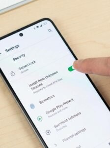 Enable install from unknown sources in Android security settings